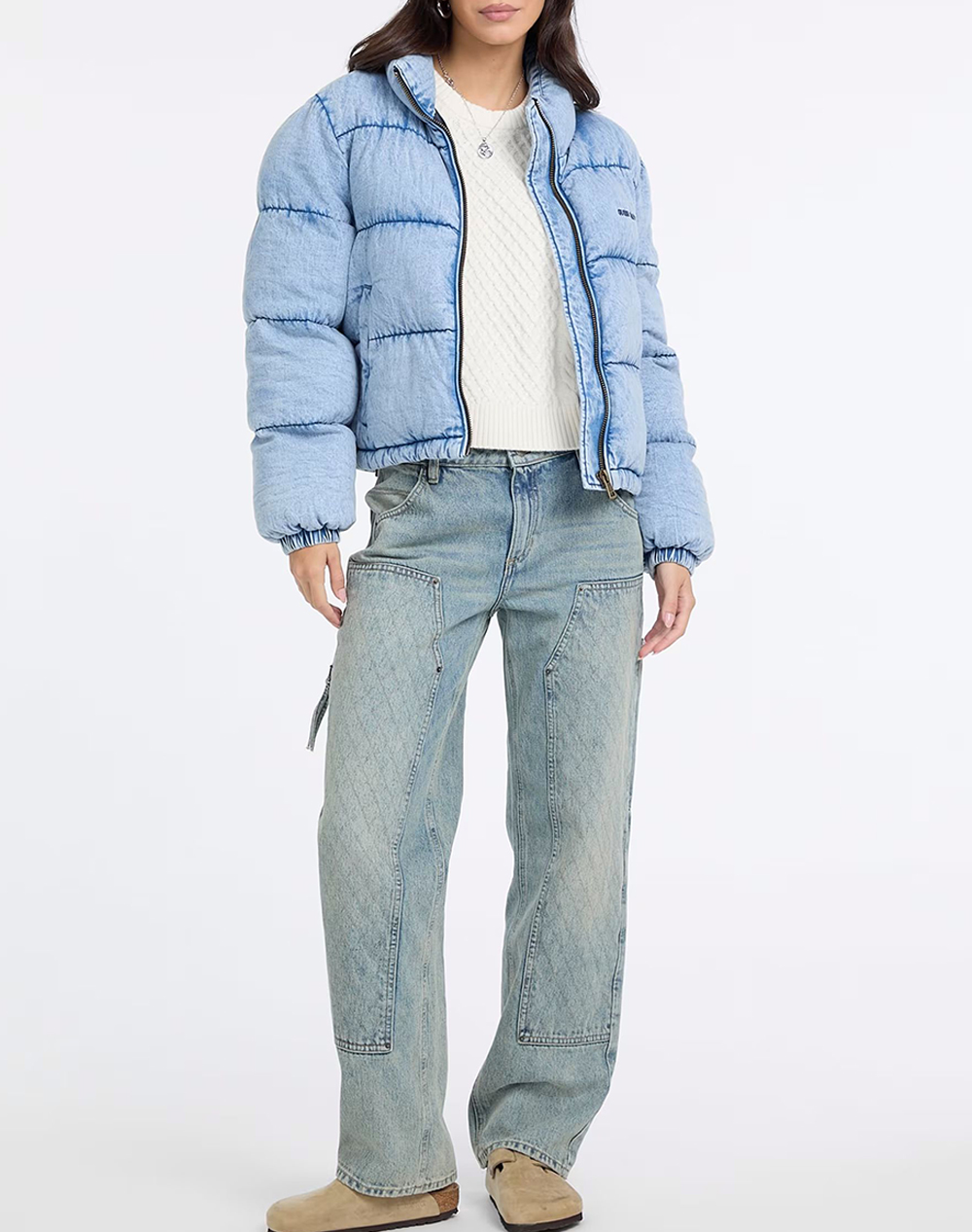 GUESS JEANS GJ DENIM PUFFER JACKET GEACA DE DAMA