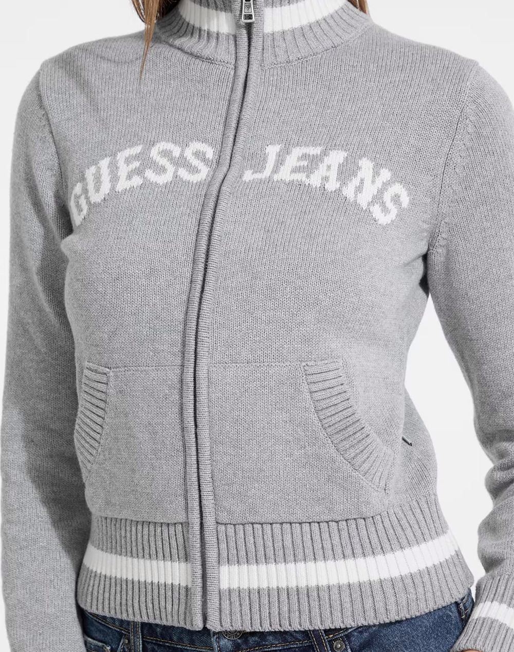 GUESS JEANS GJ LS ZIPPED INTARSIA SWTR PULOVER DE DAMA