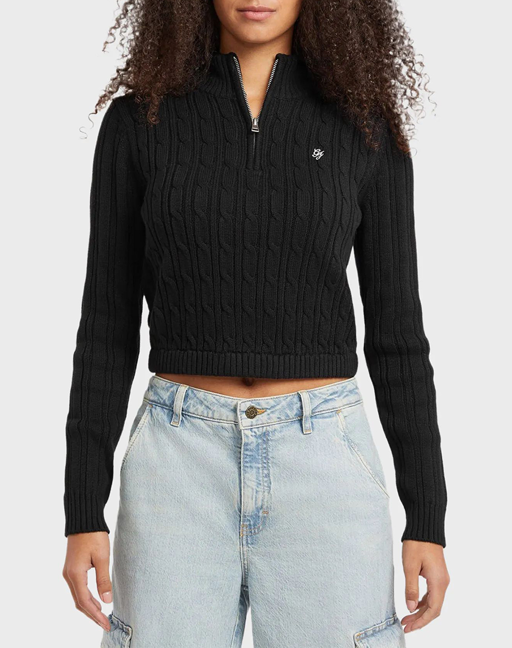 GUESS JEANS GJ LS HALF ZIP CABLE SWTR TRICOTAT DE DAMA