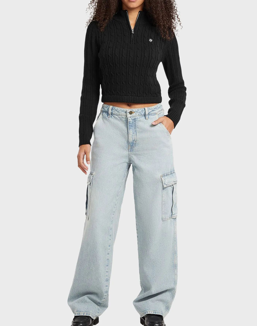 GUESS JEANS GJ LS HALF ZIP CABLE SWTR TRICOTAT DE DAMA