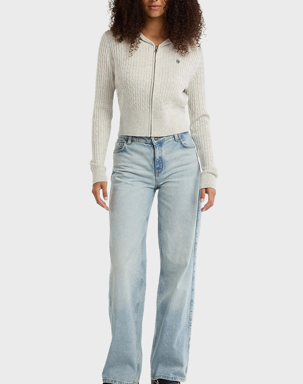 GUESS JEANS GJ LS CABLE HOODIE CARDI TRICOTAT DE DAMA