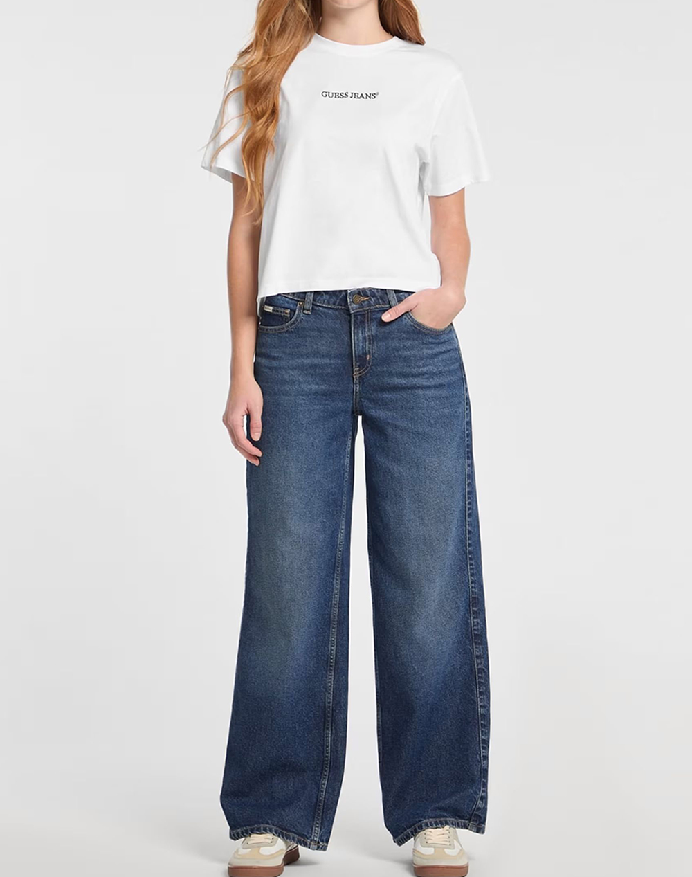 GUESS JEANS GJ SS CN BOXY EMBRO LOGO TEE BLUZA DE DAMA