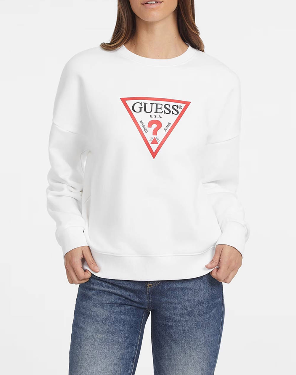 GUESS JEANS GJ CN OS ICONIC TRIANGLE SWEAT BLUZA DE DAMA