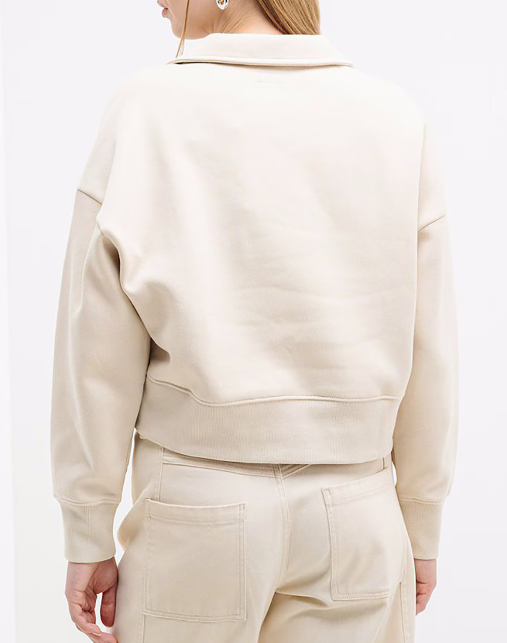 GUESS JEANS GJ NOTCHED COLLAR CROP SWEAT HANORAC DE DAMA