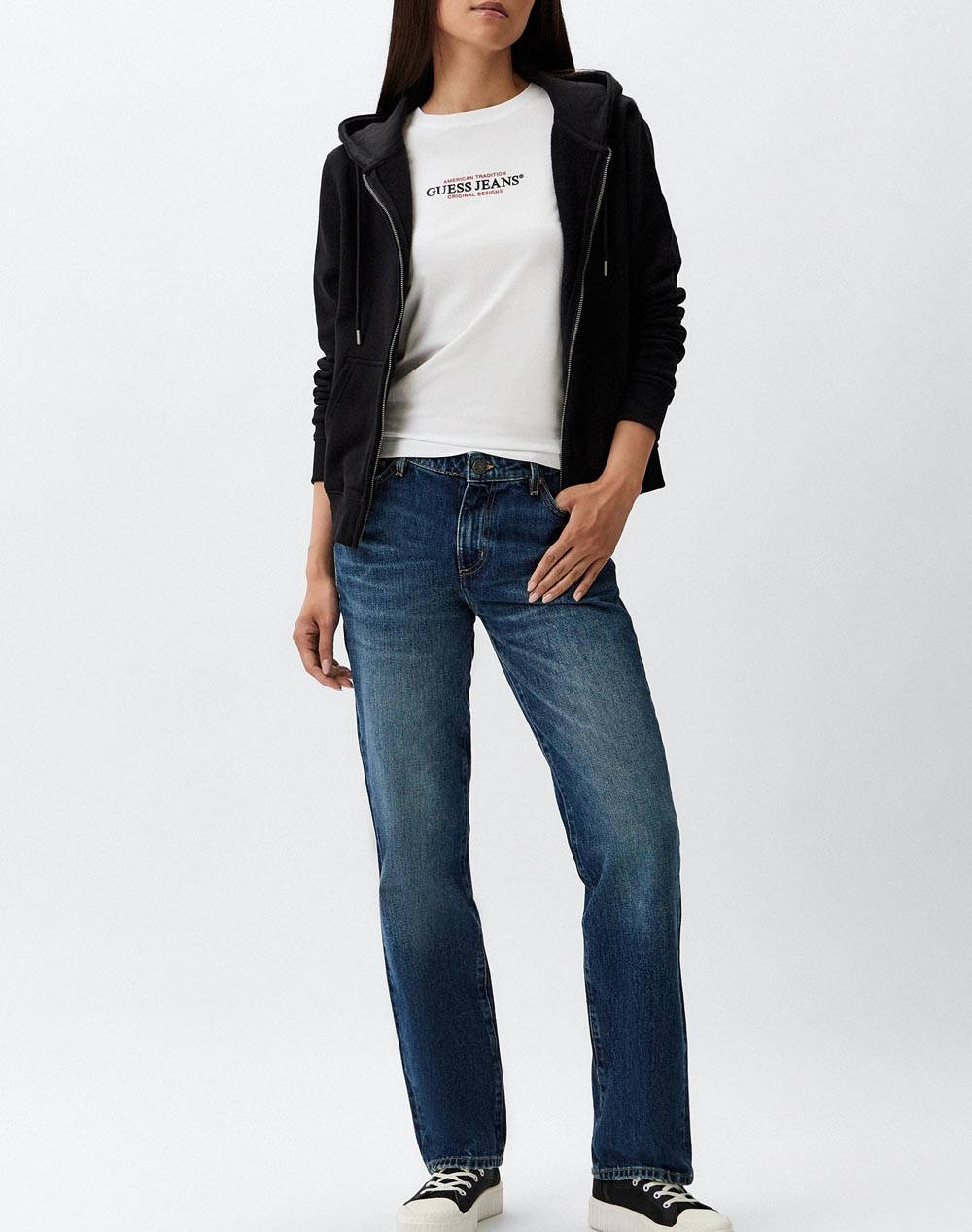 GUESS JEANS GJ ZIP HOOD REG MINI TRI SWEAT JACKET DE DAMA