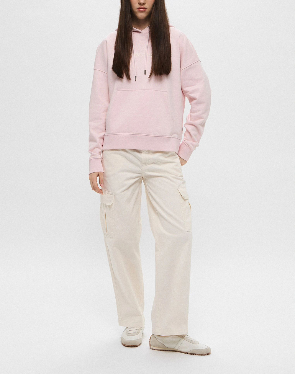 GUESS JEANS GJ OVER HOOD EMBRO SWEATSHIRT BLUZA DE DAMA