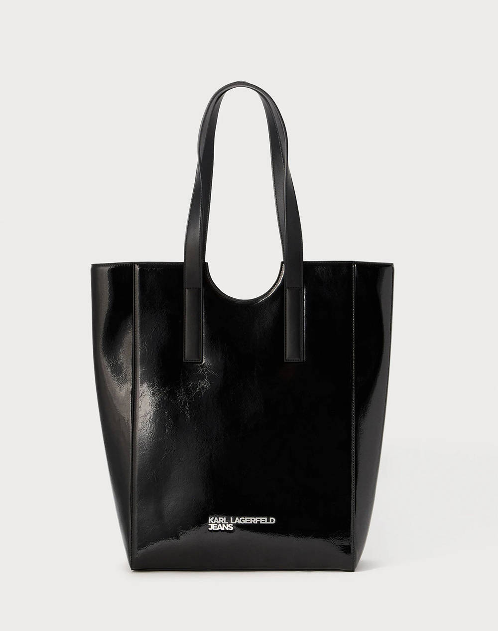 KARL LAGERFELD JEANS KLJ METAL LOGO TOTE SHINY (Dimensiuni: 29.5 x 41 x 13cm.)