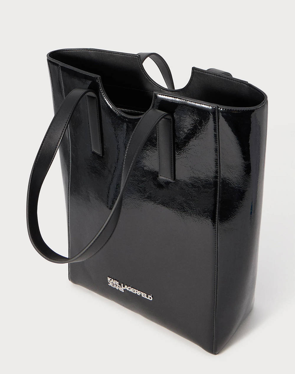 KARL LAGERFELD JEANS KLJ METAL LOGO TOTE SHINY (Dimensiuni: 29.5 x 41 x 13cm.)