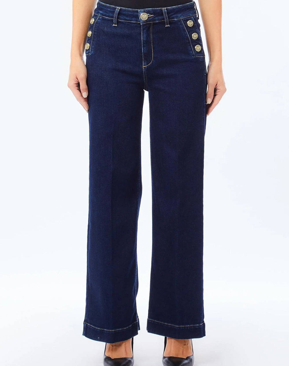 LIU JO DENIM_UF5D32_B.UP FLARE BUTTON H.W. PANTALONI DE DAMA