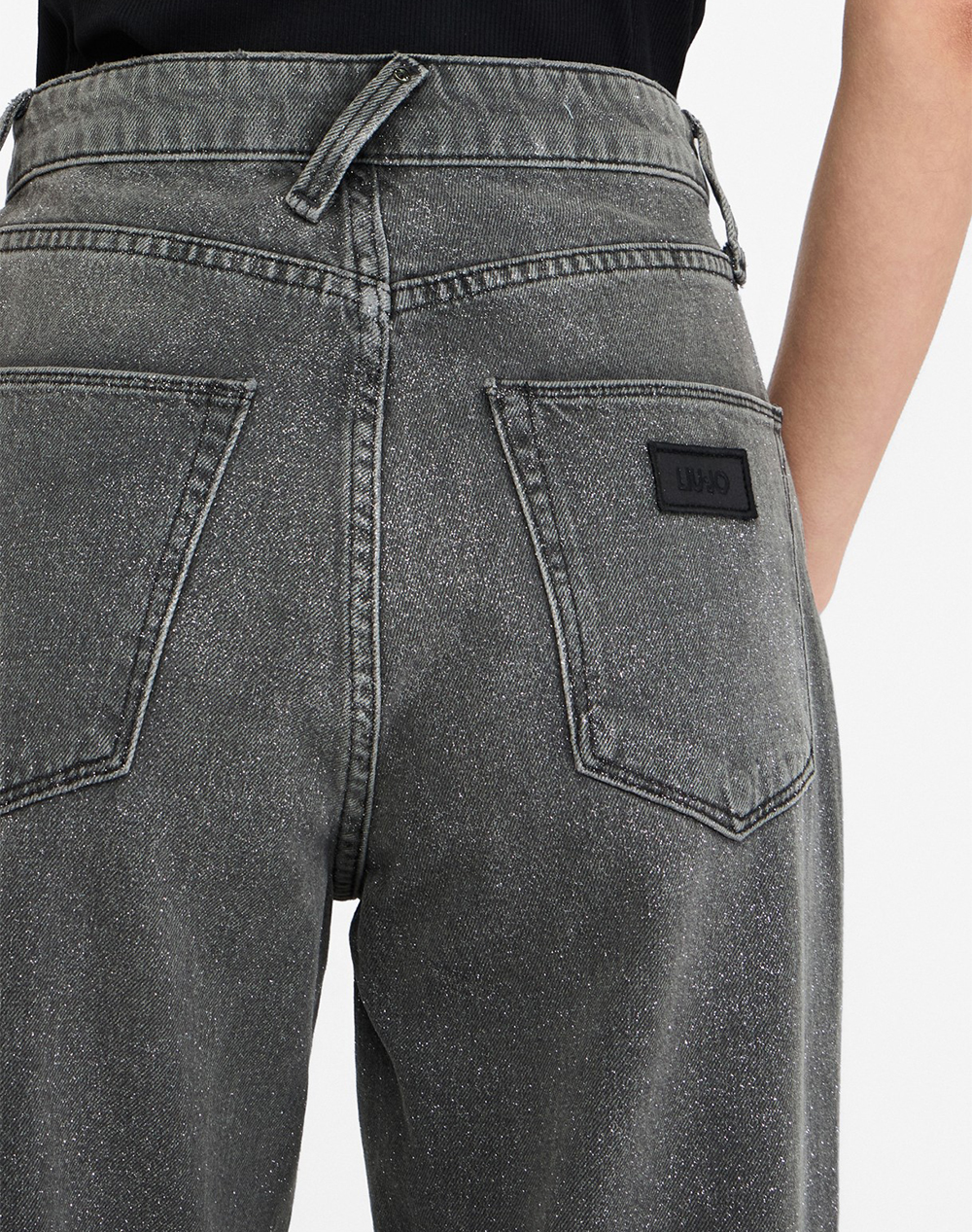 LIU JO BLACK_UF5D27_PANT.STRAIGHT FIT H.W. PANTALONI DE DAMA