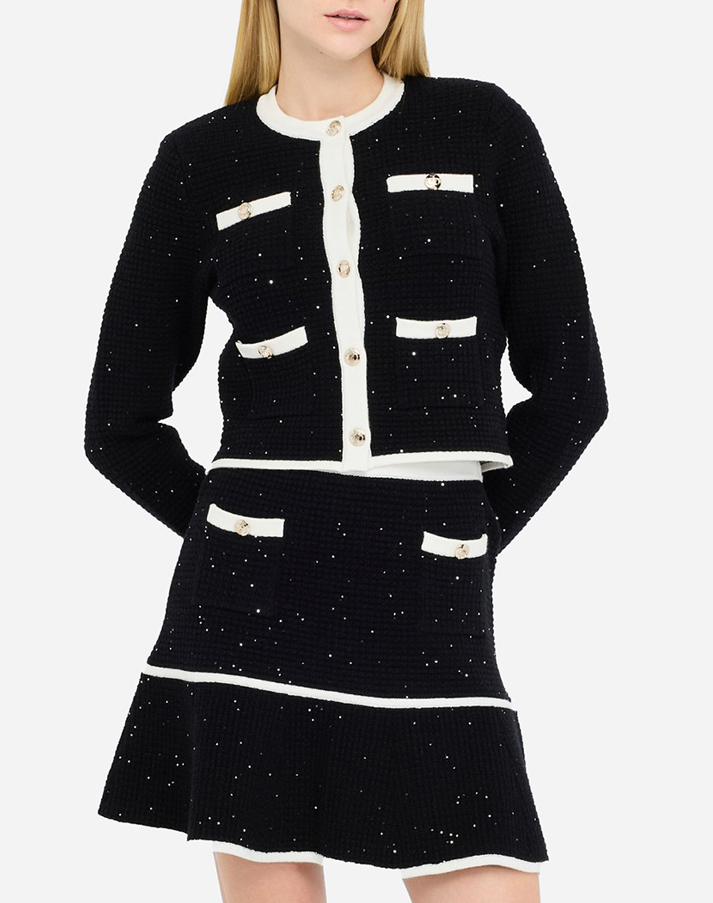 LIU JO BLACK_CF5M16_ECS GIACCA IN MAGLIA M/L SACOU DE DAMA