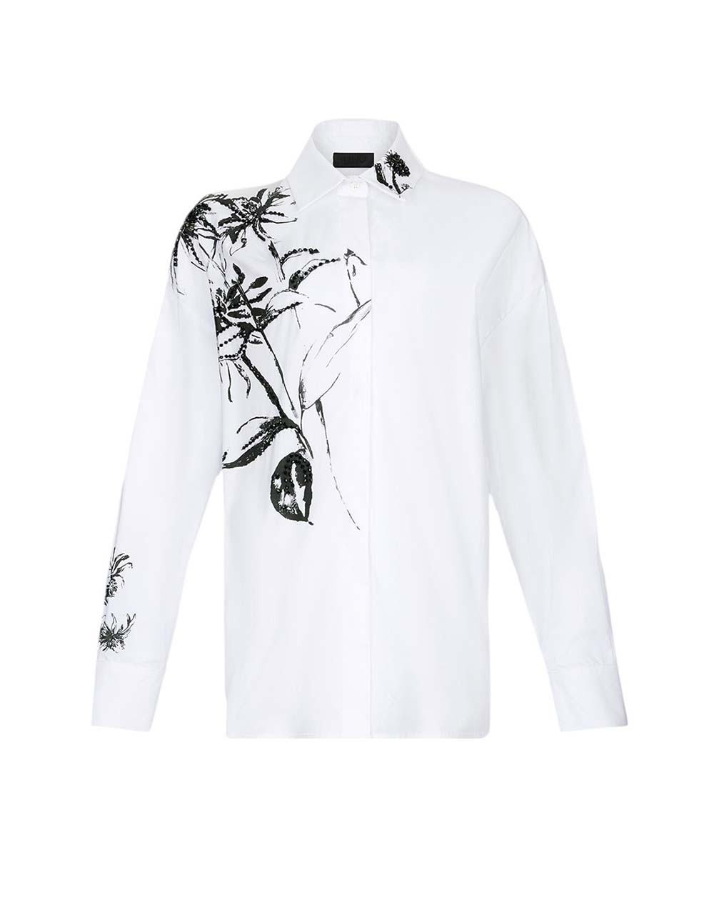 LIU JO BLACK_CF5C06_CAMICIA CON STAMPA PIAZZATA CAMASA DE DAMA