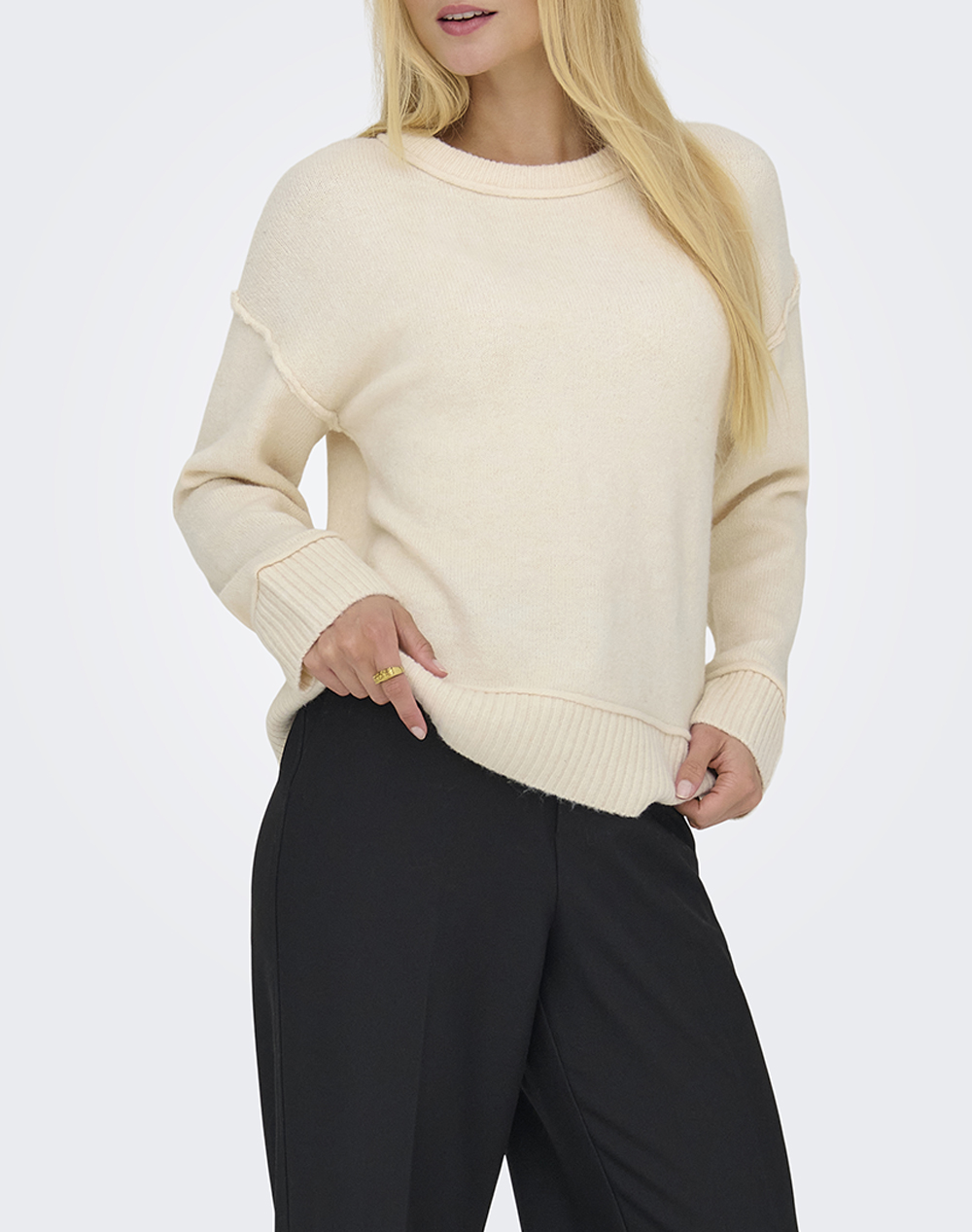 ONLY ONLHAZEL LIFE LS DETAIL O-NECK BF KNT