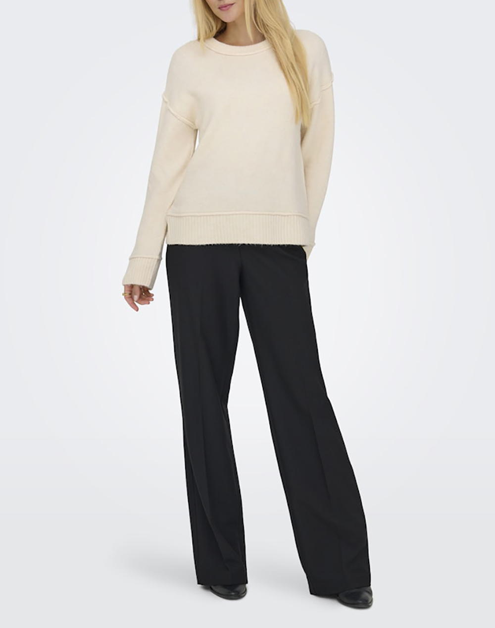 ONLY ONLHAZEL LIFE LS DETAIL O-NECK BF KNT