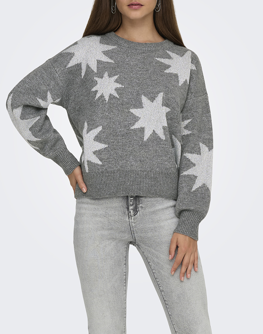 ONLY ONLROSIE LS O-NECK GLITTER KNT