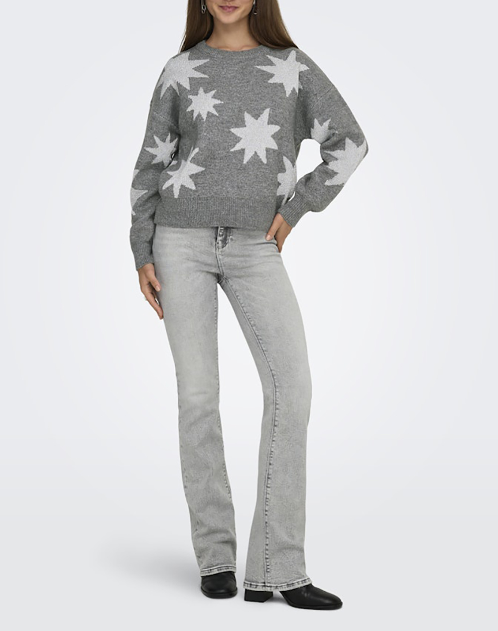 ONLY ONLROSIE LS O-NECK GLITTER KNT