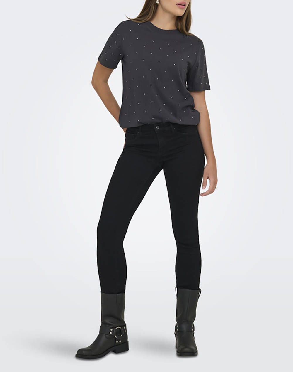 ONLY ONLMONJA S/S STUDS TEE JRS
