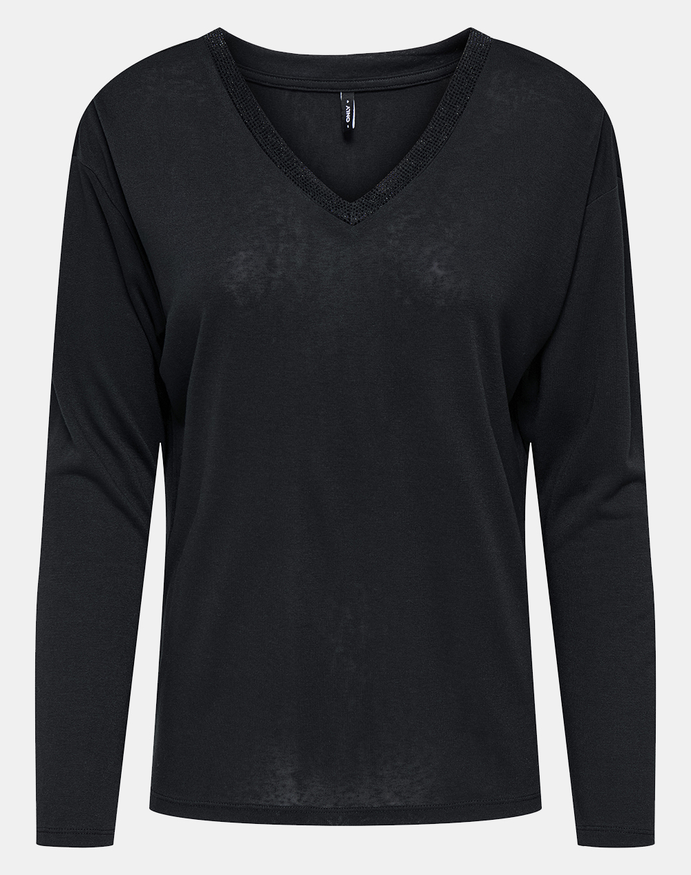 ONLY ONLHENRIETTA L/S V-NECK SHINE TOP JRS