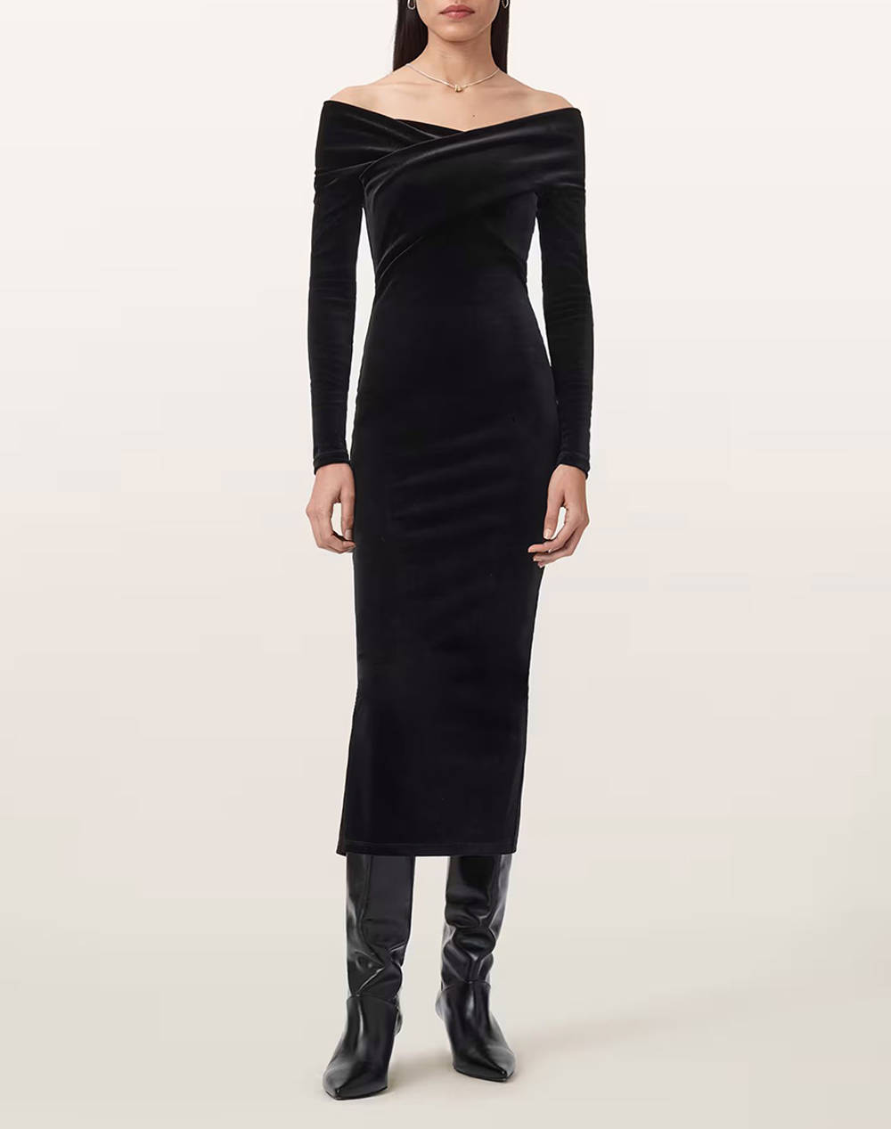ALL SAINTS DELTA VELVET DRESS