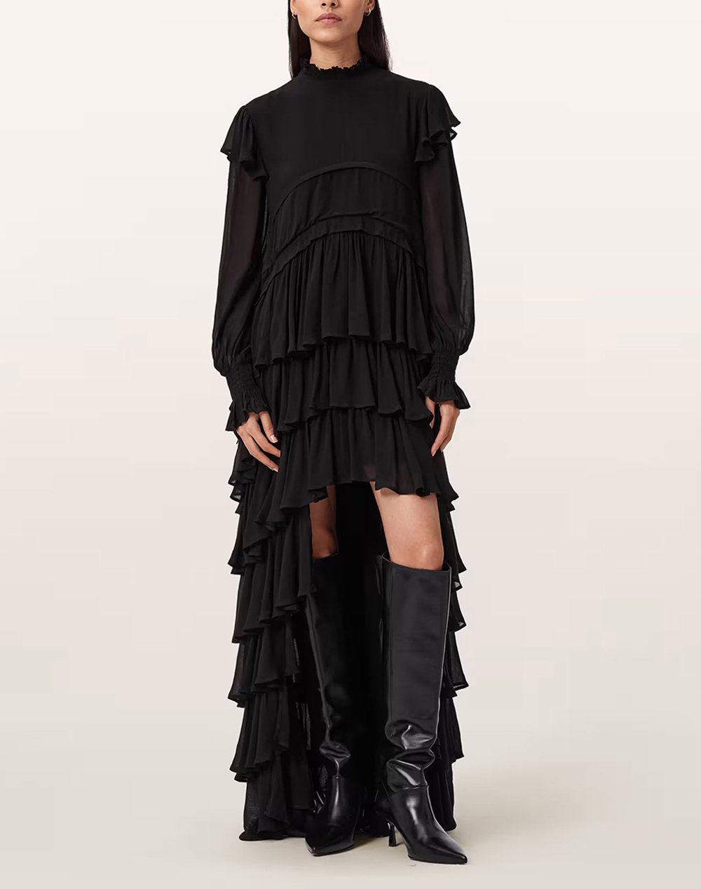 ALL SAINTS CAVARLY LS MAXI DRES