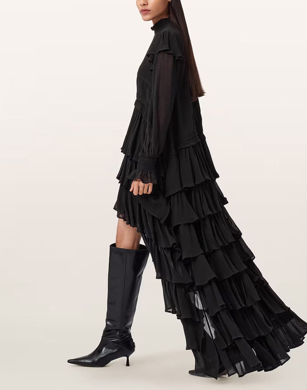 ALL SAINTS CAVARLY LS MAXI DRES