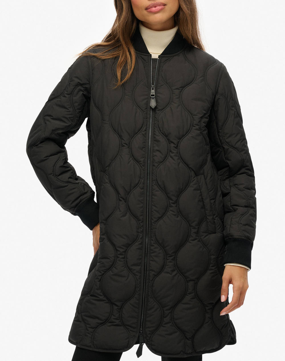 SUPERDRY D1 STUD LONG QUILTED LINER JACKET GEACA DE DAMA