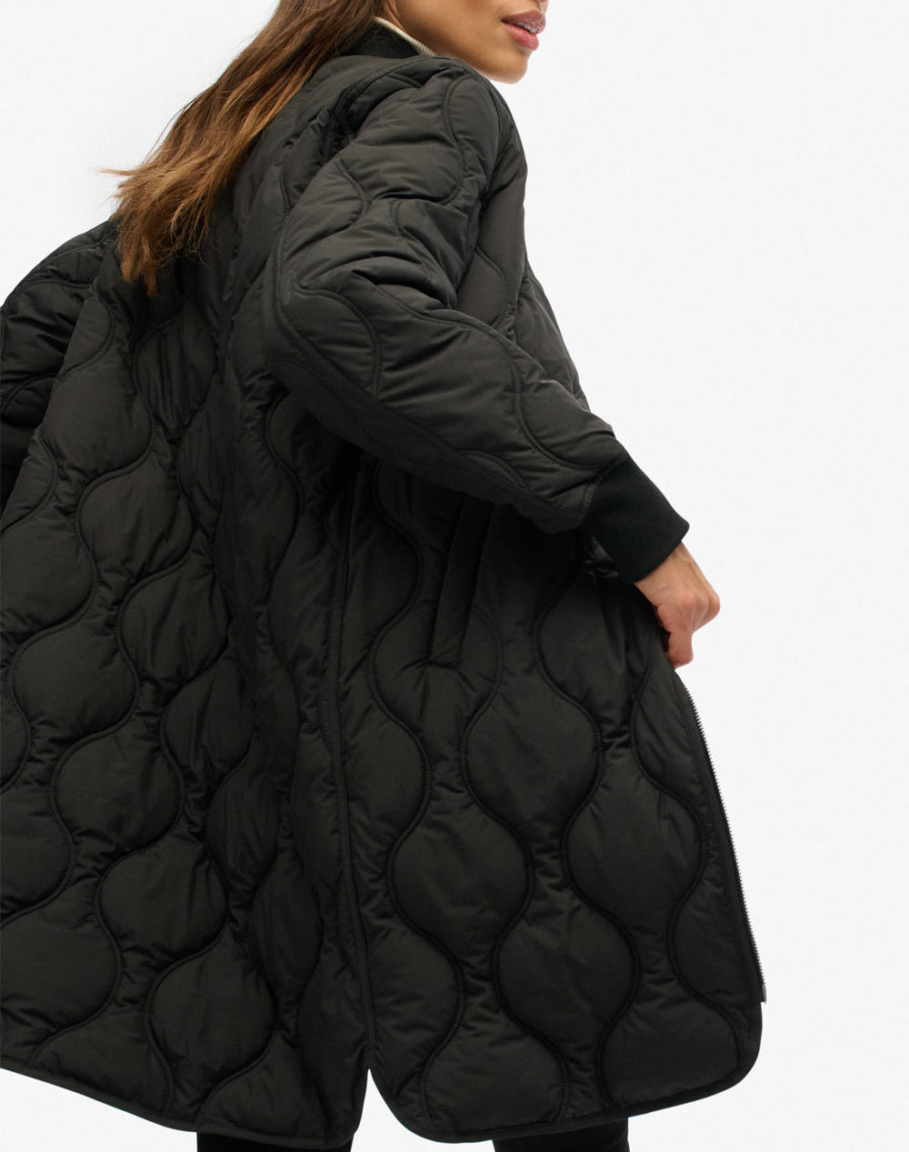 SUPERDRY D1 STUD LONG QUILTED LINER JACKET GEACA DE DAMA