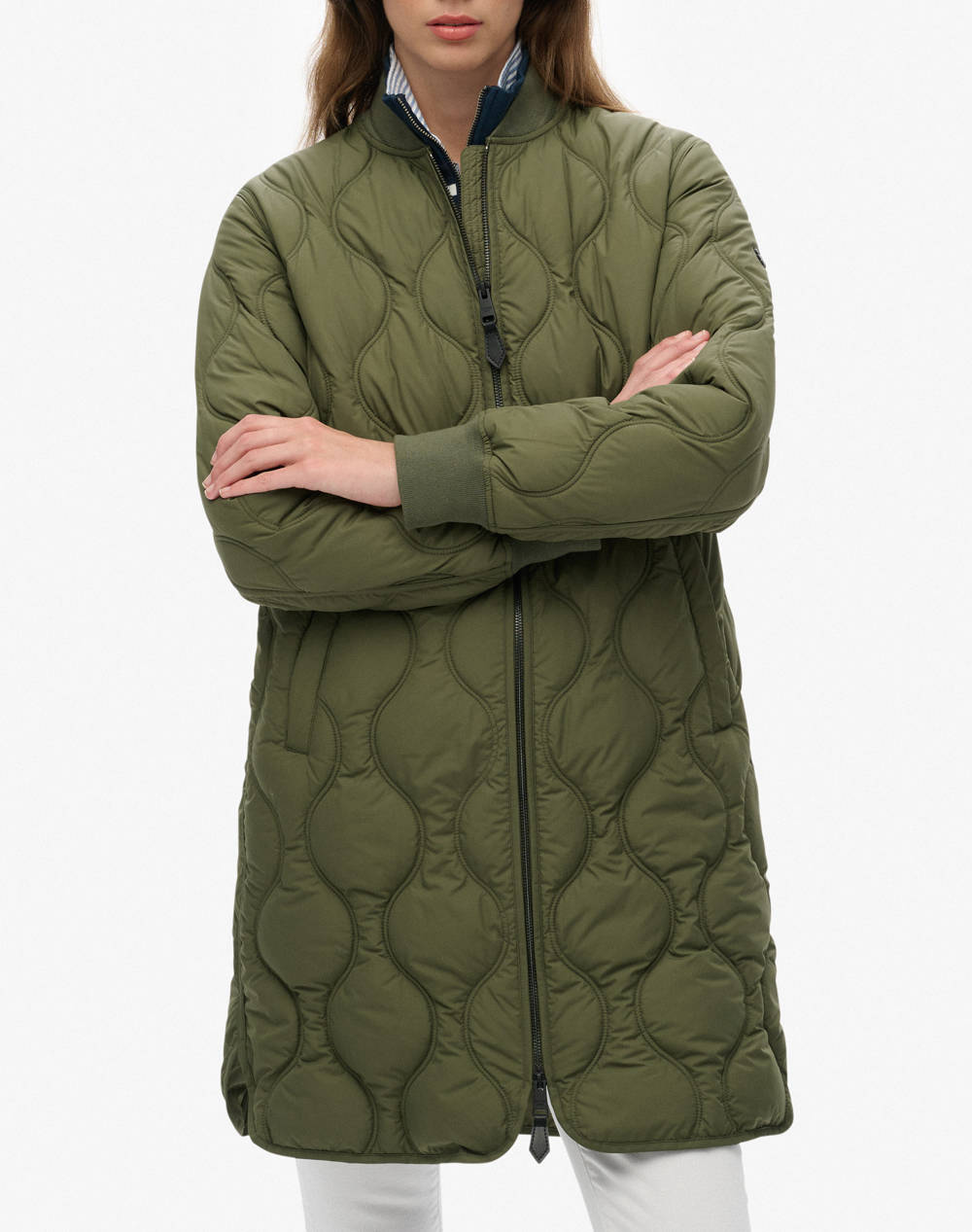 SUPERDRY D1 STUD LONG QUILTED LINER JACKET GEACA DE DAMA