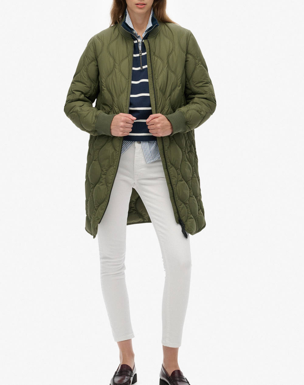 SUPERDRY D1 STUD LONG QUILTED LINER JACKET GEACA DE DAMA