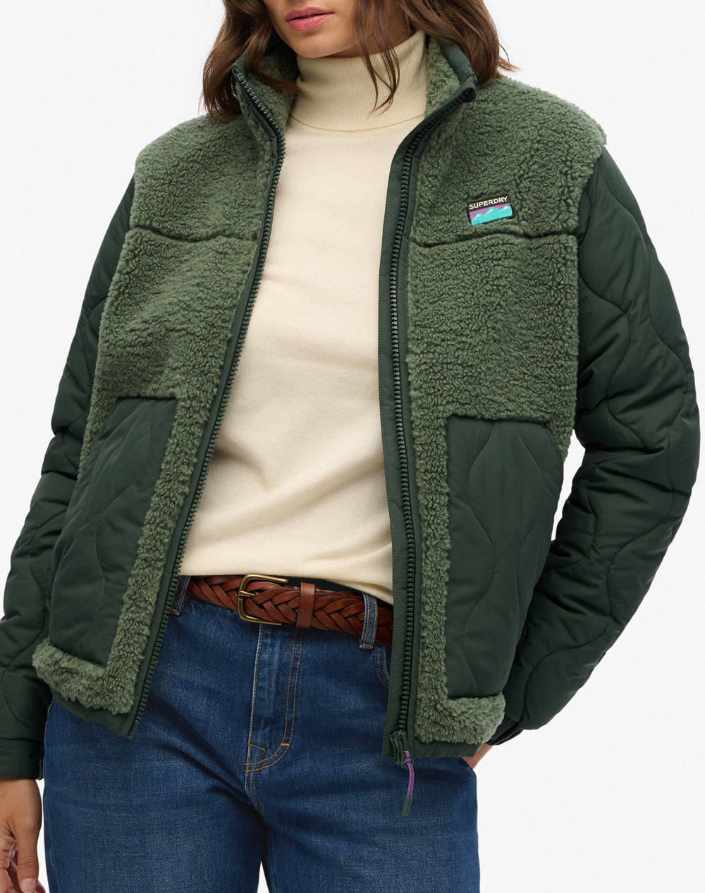 SUPERDRY D1 OVIN FLEECE HYBRID JACKET GEACA DE DAMA
