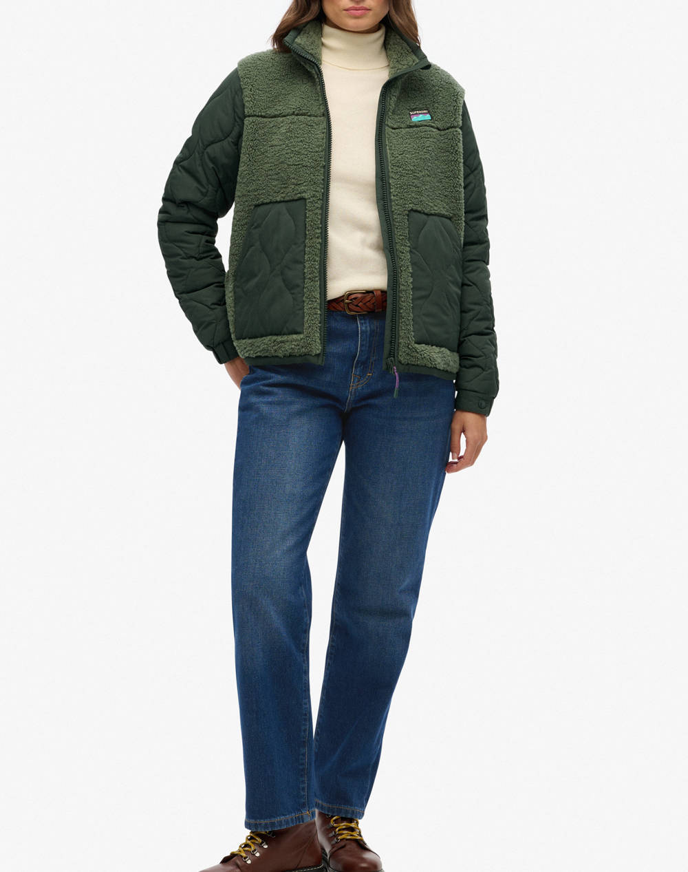 SUPERDRY D1 OVIN FLEECE HYBRID JACKET GEACA DE DAMA