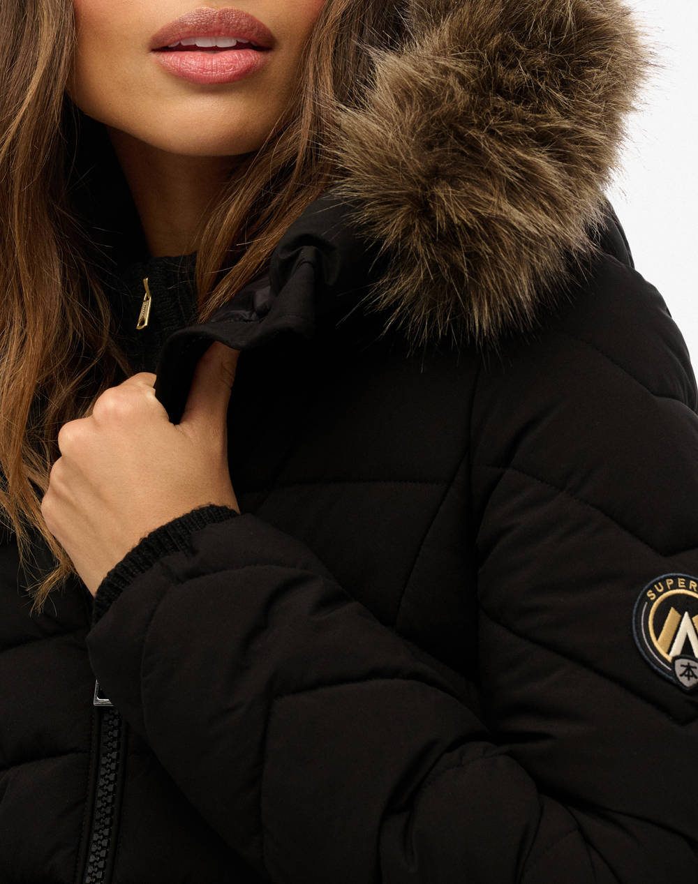 SUPERDRY D2 OVIN FUJI FAUX FUR HOOD MID LENGTH GEACA DE DAMA