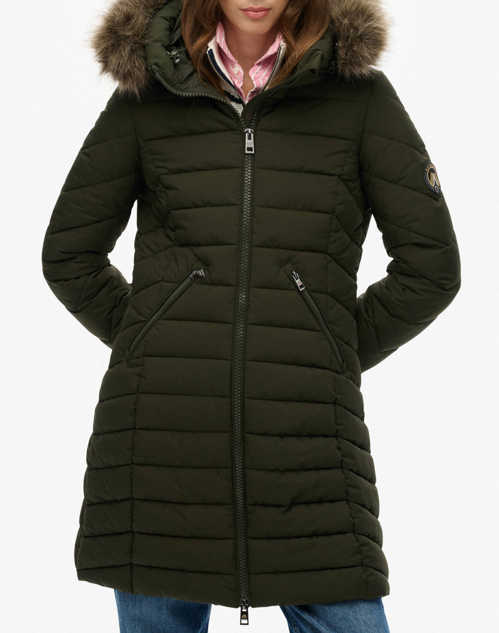 SUPERDRY D2 OVIN FUJI FAUX FUR HOOD MID LENGTH GEACA DE DAMA
