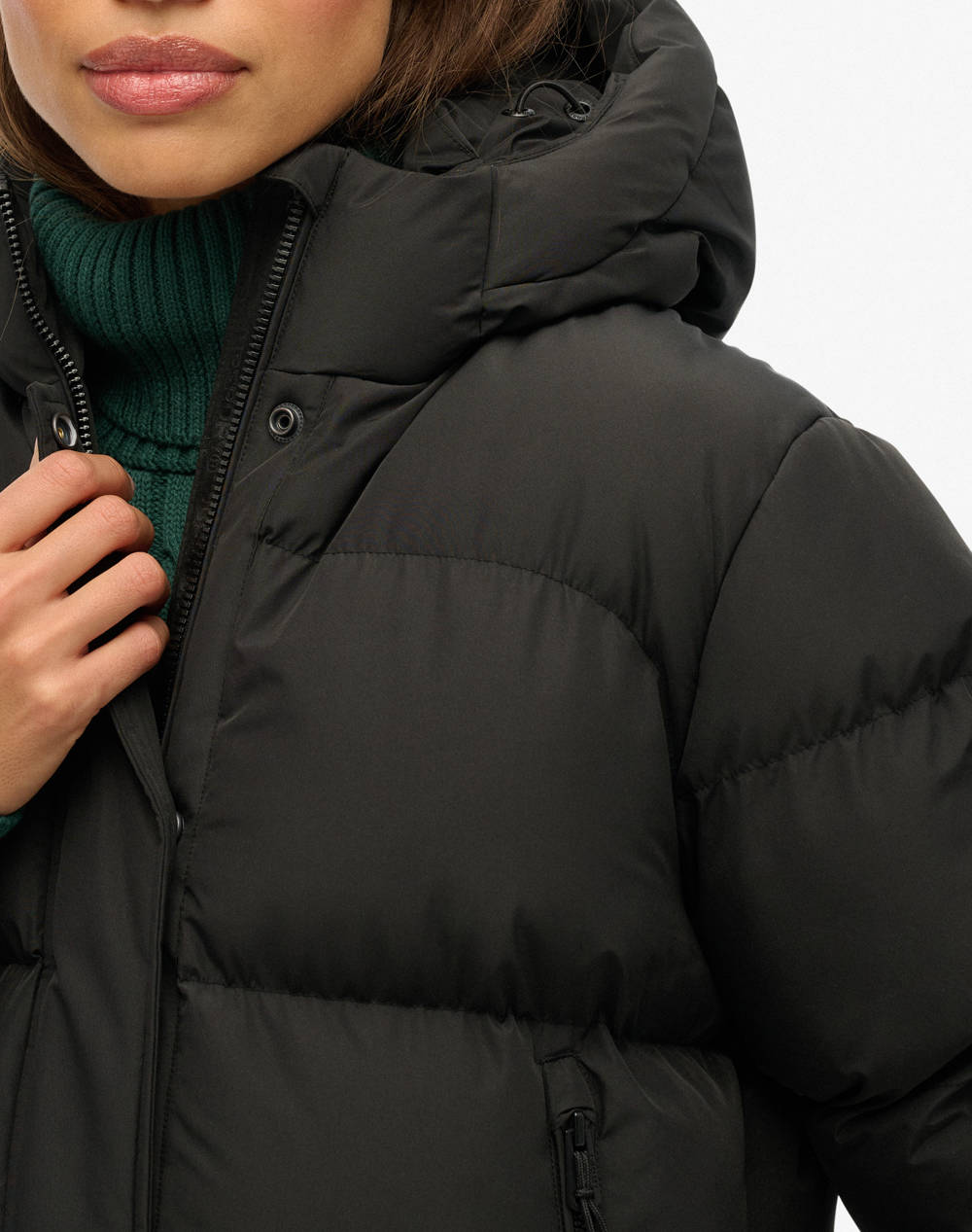 SUPERDRY D1 SDSW HOODED 5 BAFFLE SPORTS PUFFER GEACA DE DAMA