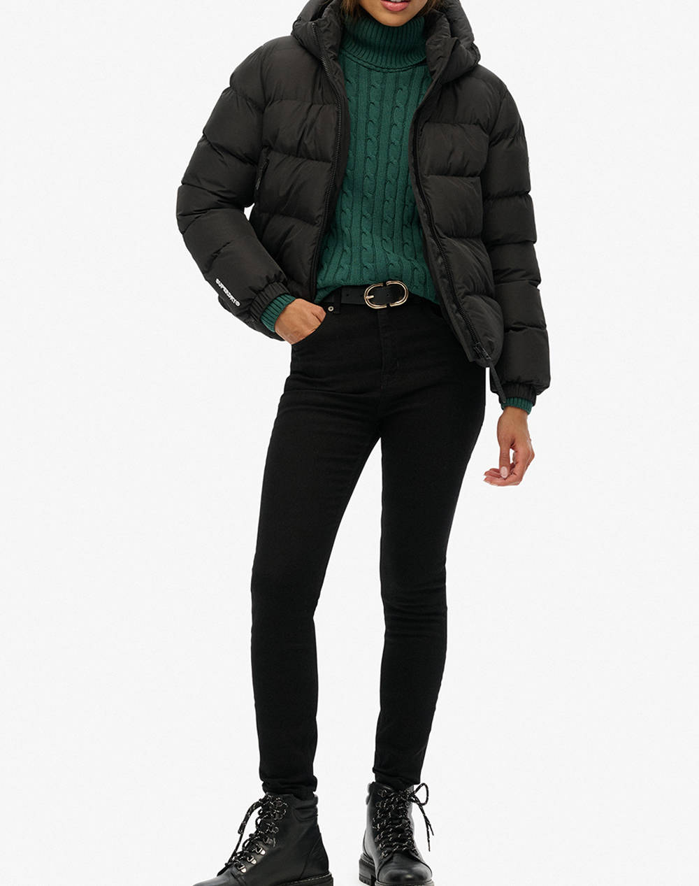 SUPERDRY D1 SDSW HOODED SPORTS PUFFER JACKET GEACA DE DAMA