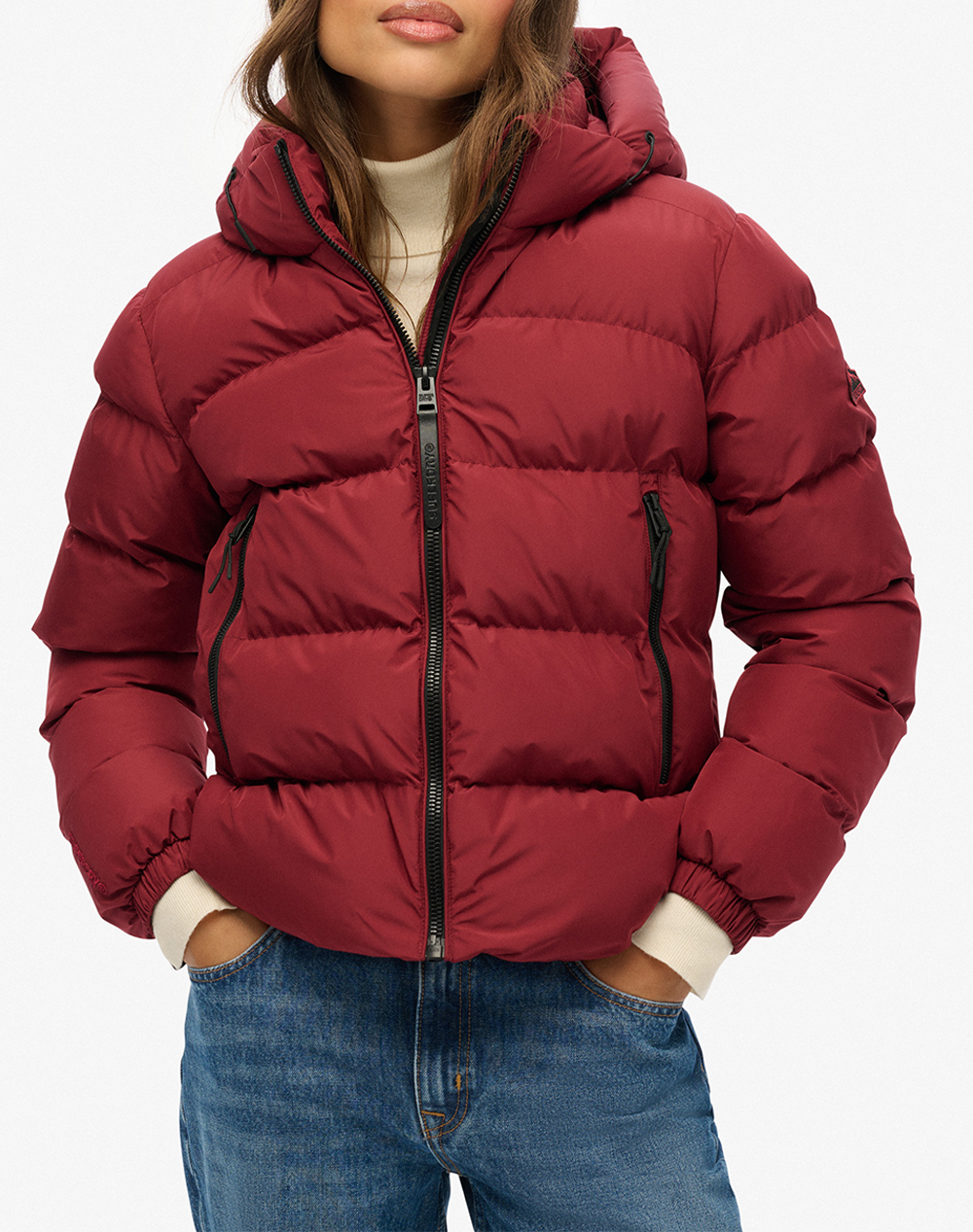 SUPERDRY D1 SDSW HOODED SPORTS PUFFER JACKET GEACA DE DAMA