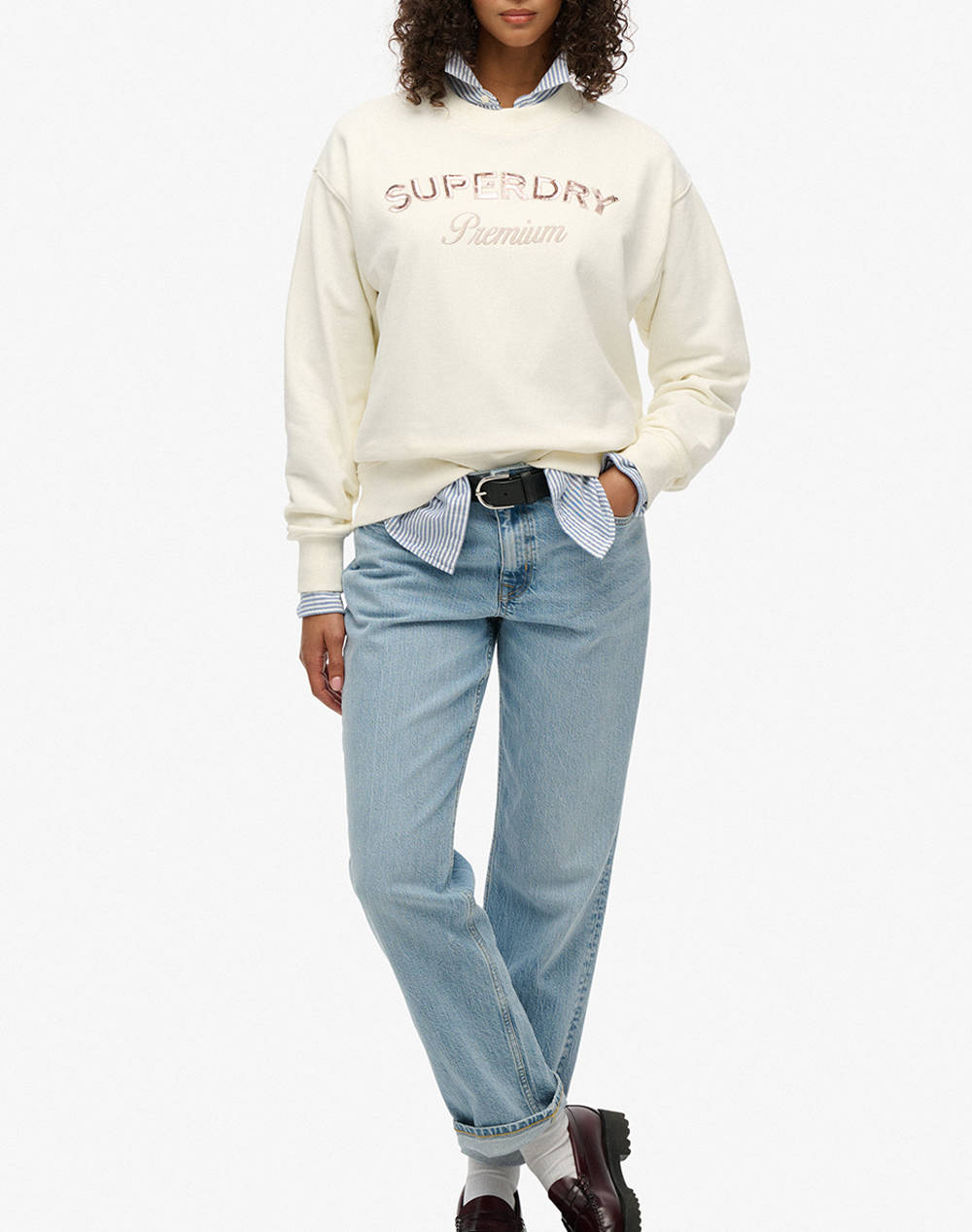 SUPERDRY D2 OVIN PREMIUM DESIGN LOOSE CREW HANORAC DE DAMA