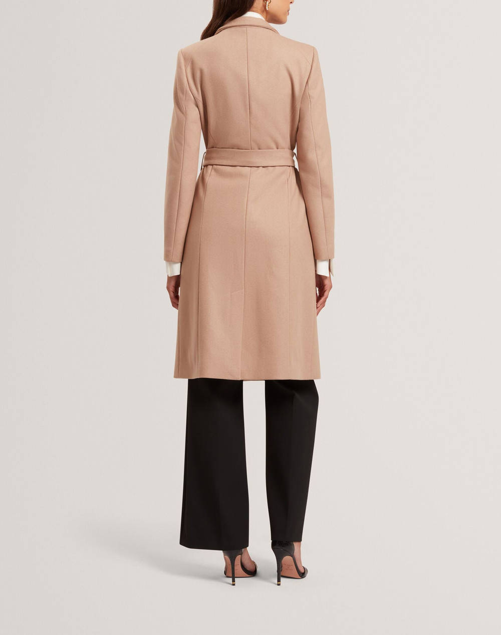 TED BAKER ROSE Mid Length Belted Wool Wrap Coat