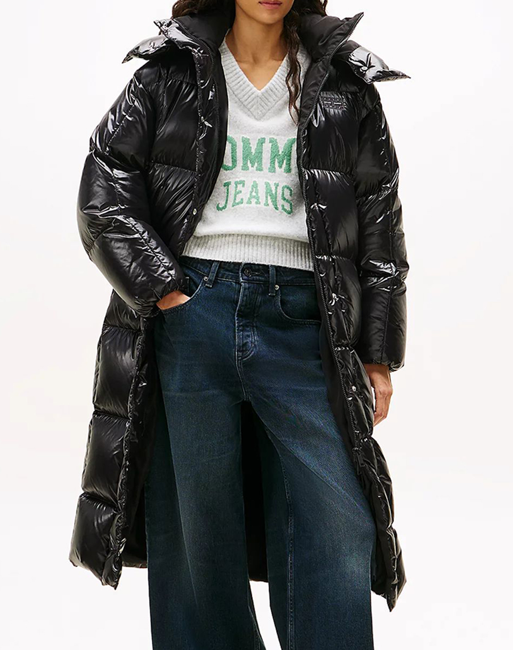 TOMMY JEANS TJW ALASKA GRID SHNY OVS DWN PFR