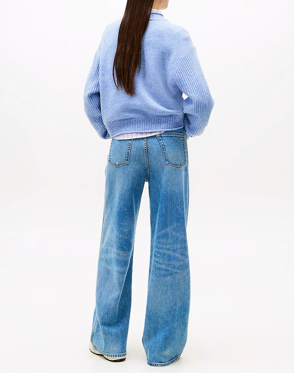 TOMMY JEANS TJW MELANGE FLAG SWEATER RIB EXT