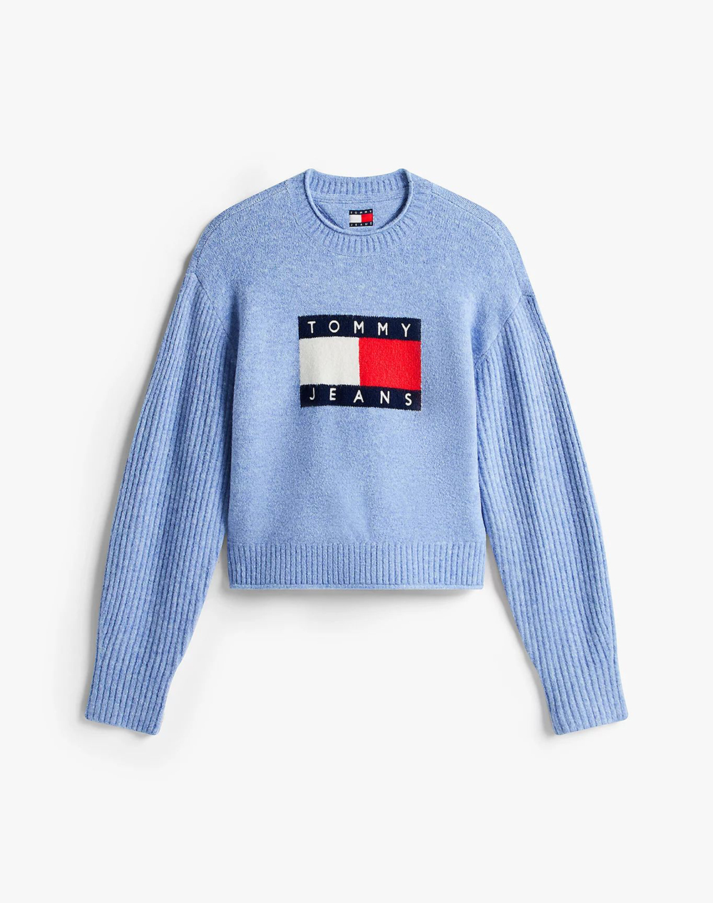 TOMMY JEANS TJW MELANGE FLAG SWEATER RIB EXT