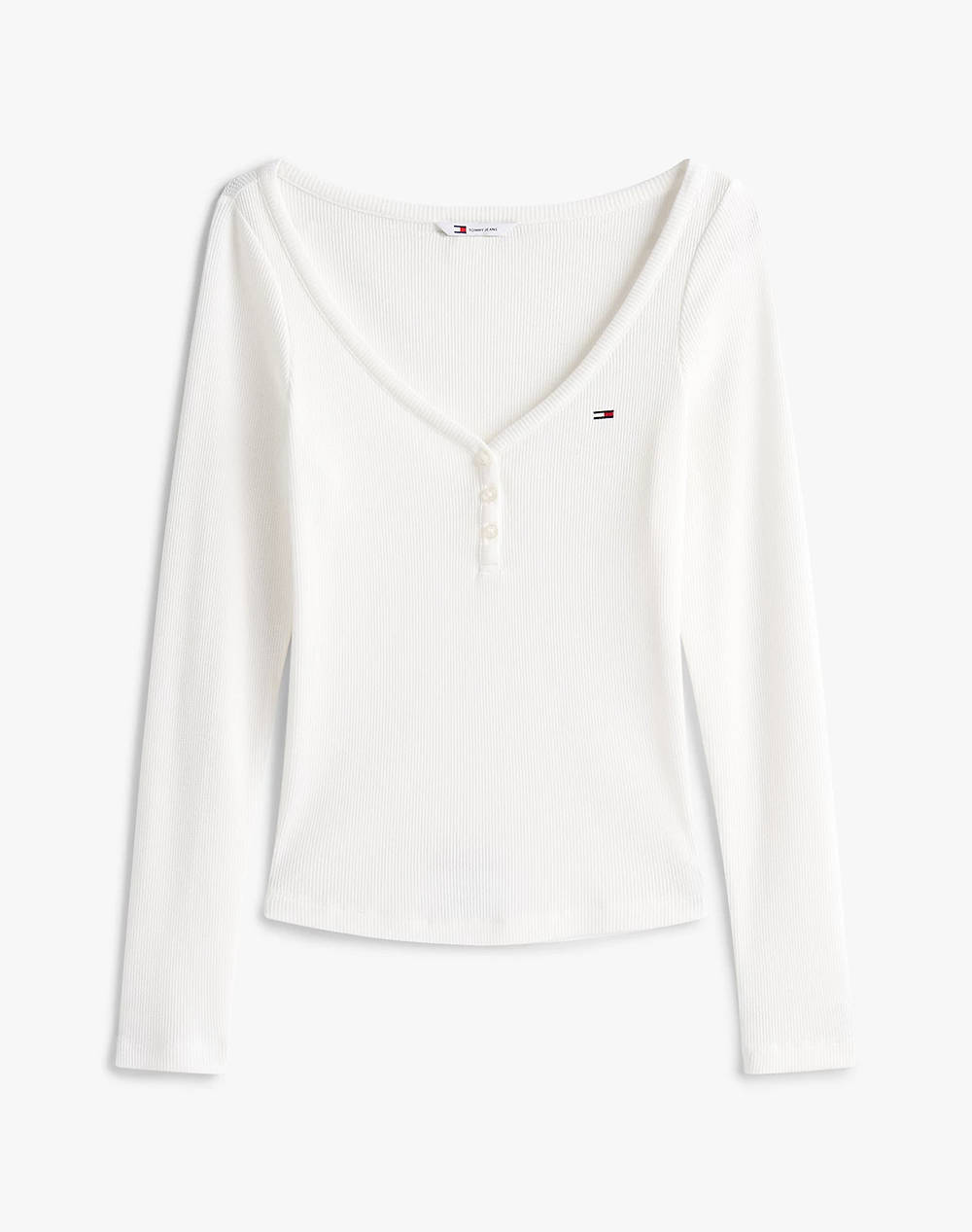 TOMMY JEANS TJW SLIM HENLEY WAFFLE LS