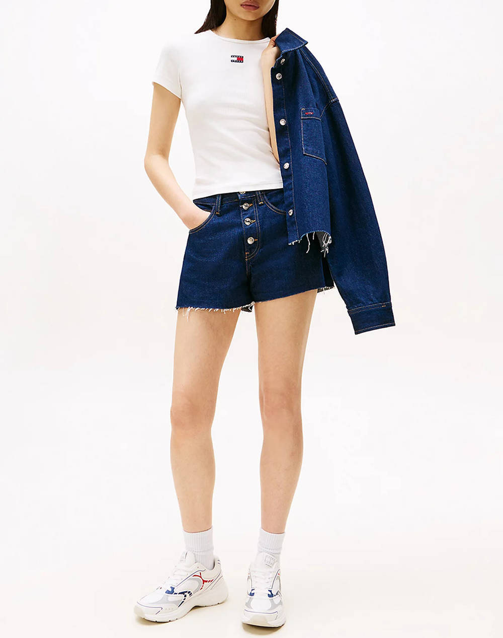 TOMMY JEANS TJW SLIM BADGE RIB TEE