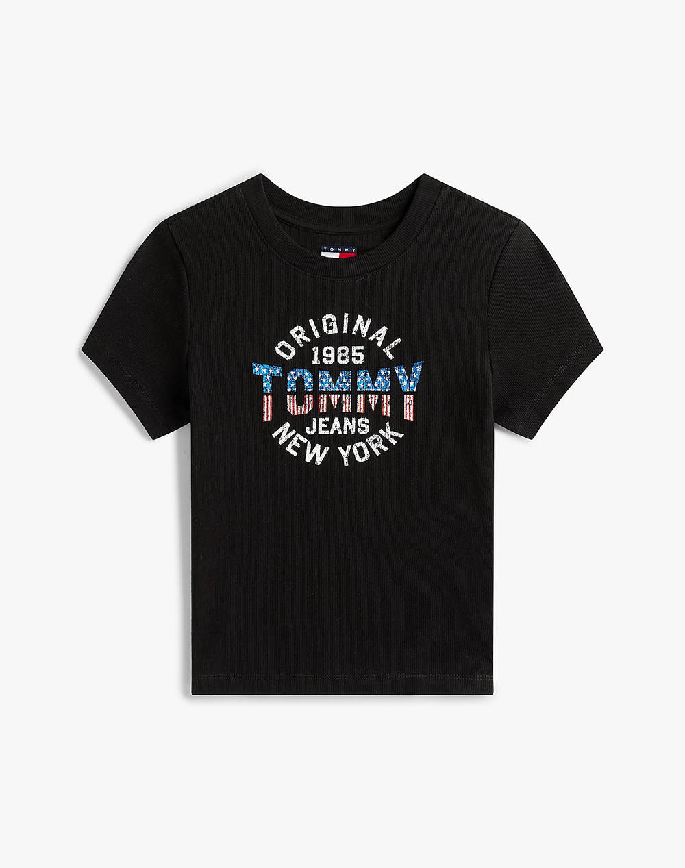 TOMMY JEANS TJW SLIM SH TOMMY NY RIB TEE
