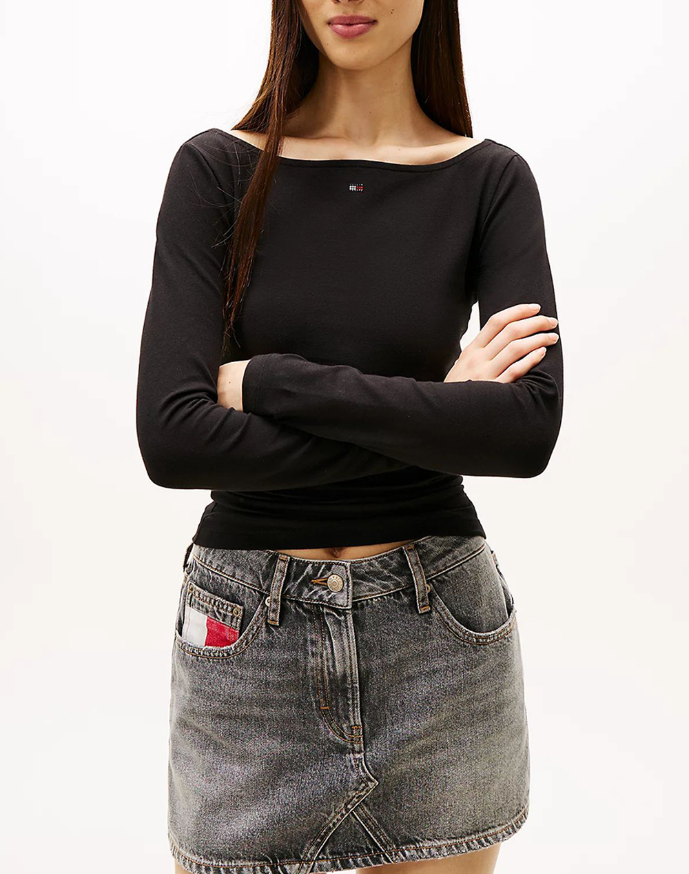 TOMMY JEANS TJW SLIM S FLAG BLING LS TOP