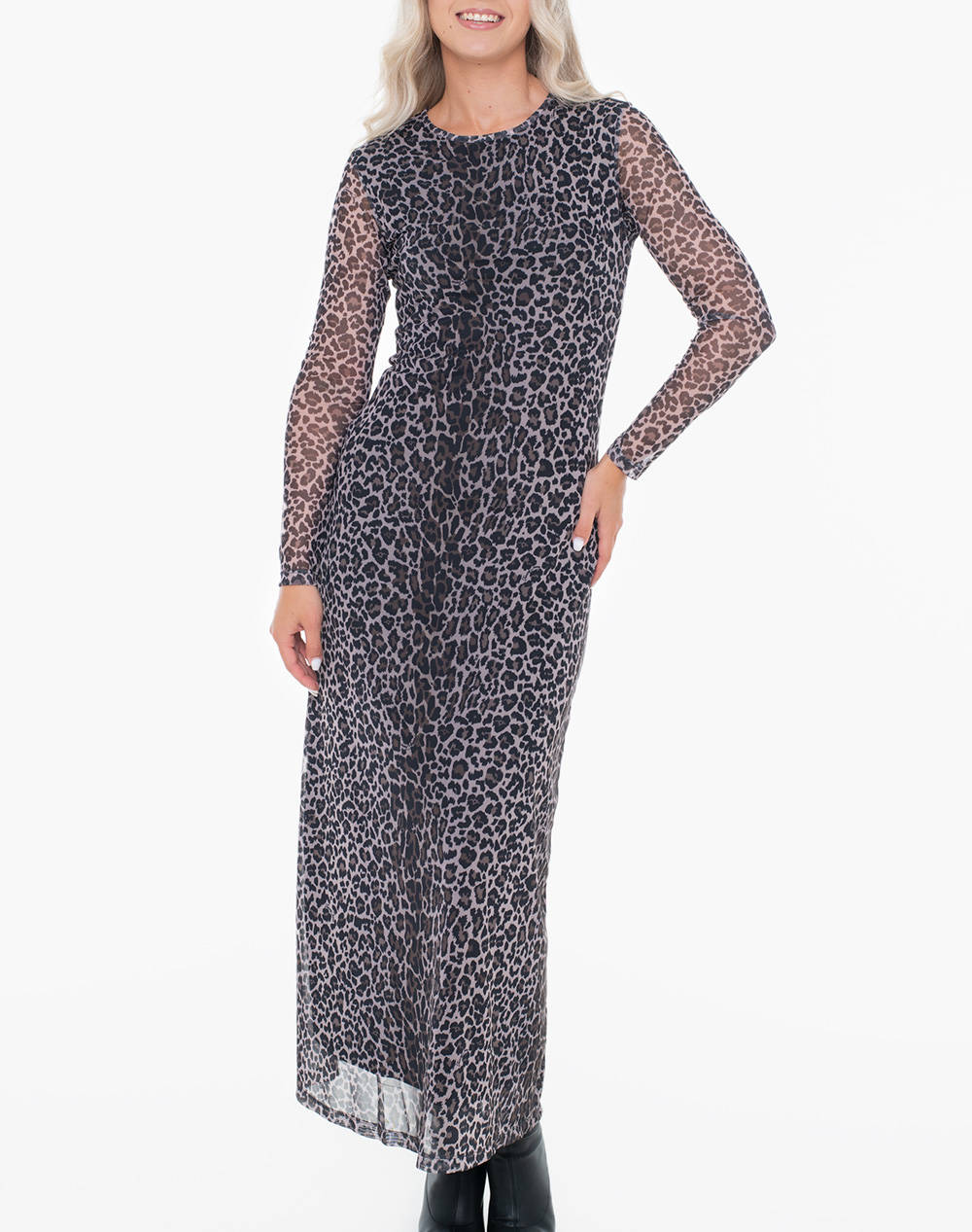 TOMMY JEANS TJW AOP MESH MIDI DRESS EXT