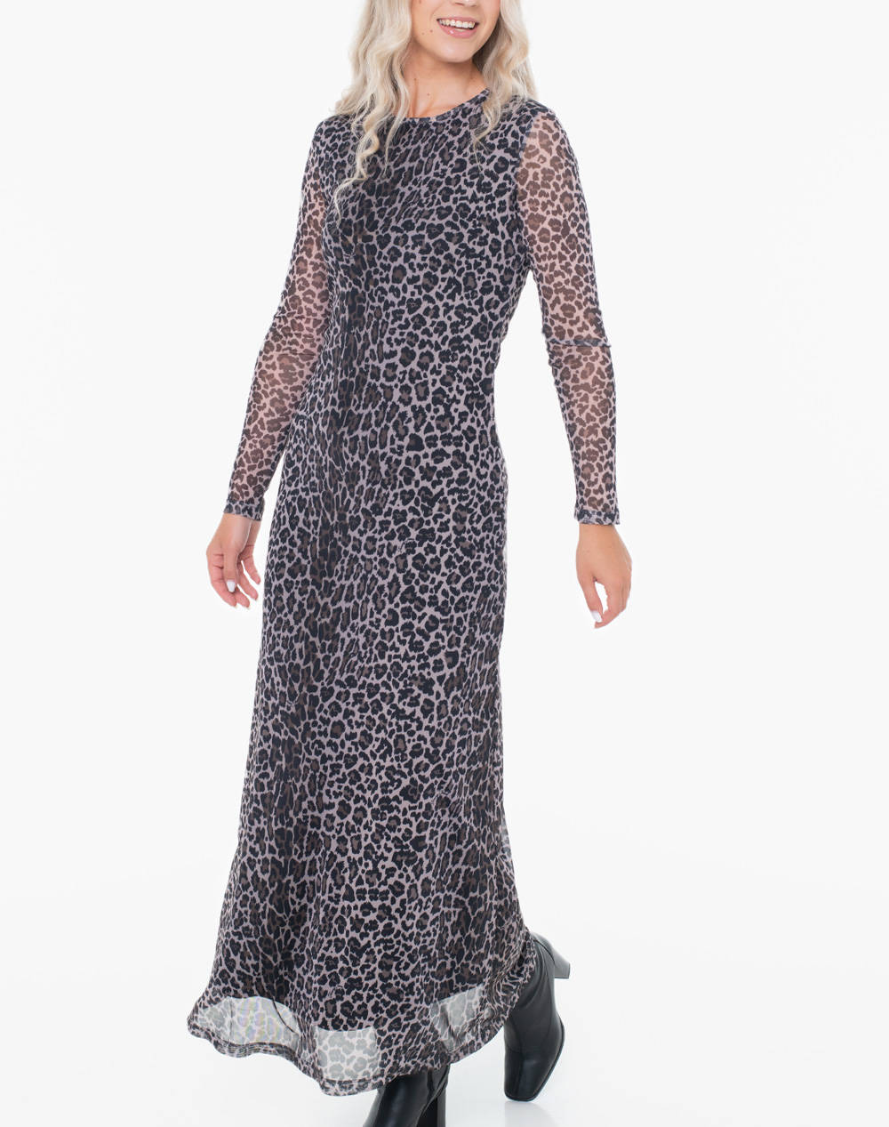 TOMMY JEANS TJW AOP MESH MIDI DRESS EXT
