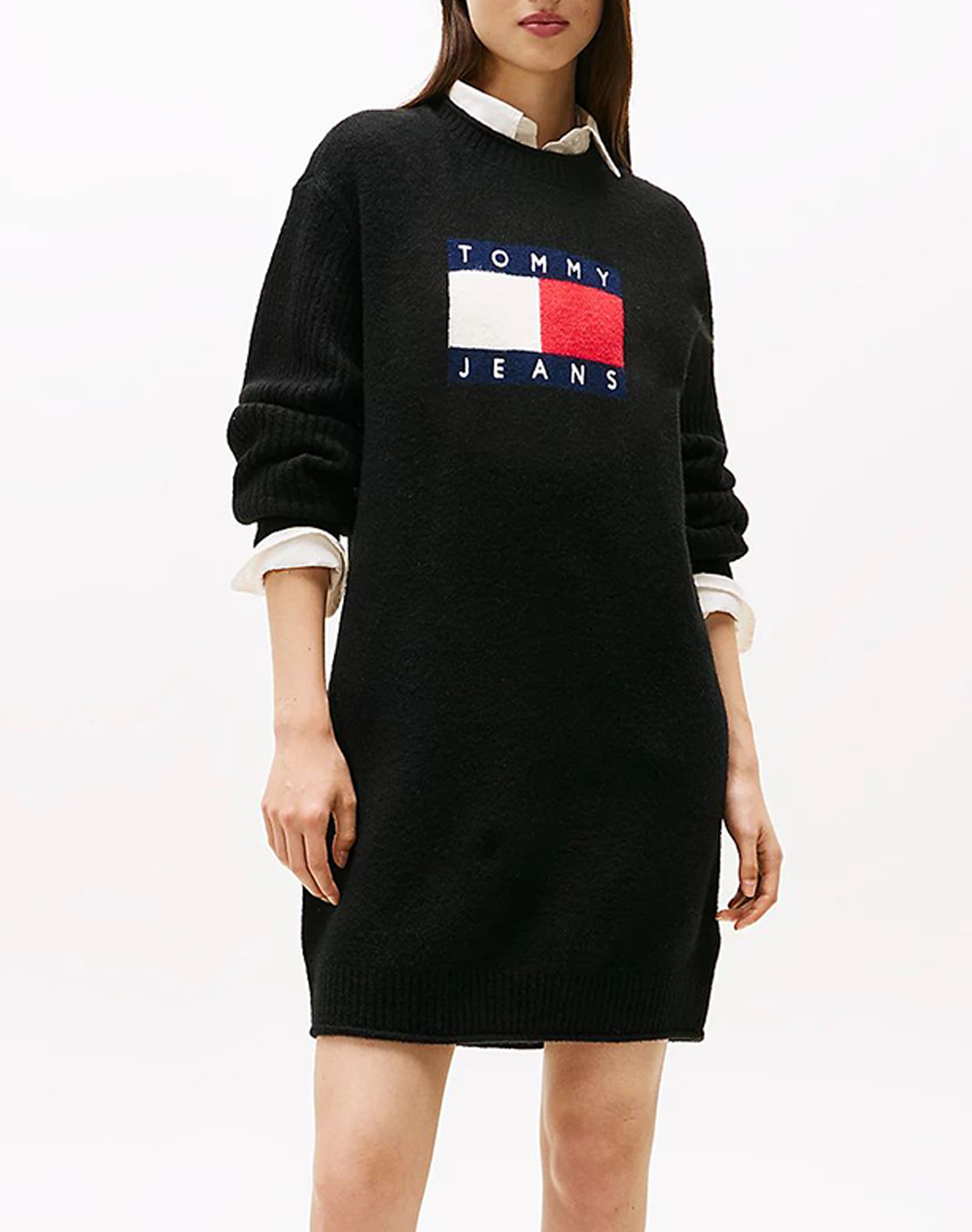 TOMMY JEANS TJW FLAG SWEATER DRESS EXT