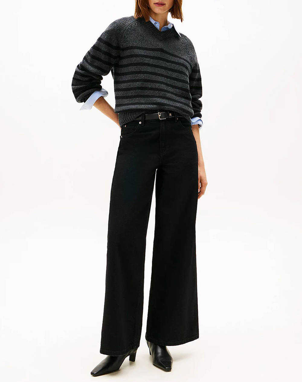 TOMMY HILFIGER DNM BLACK 70s WIDE LEG HW
