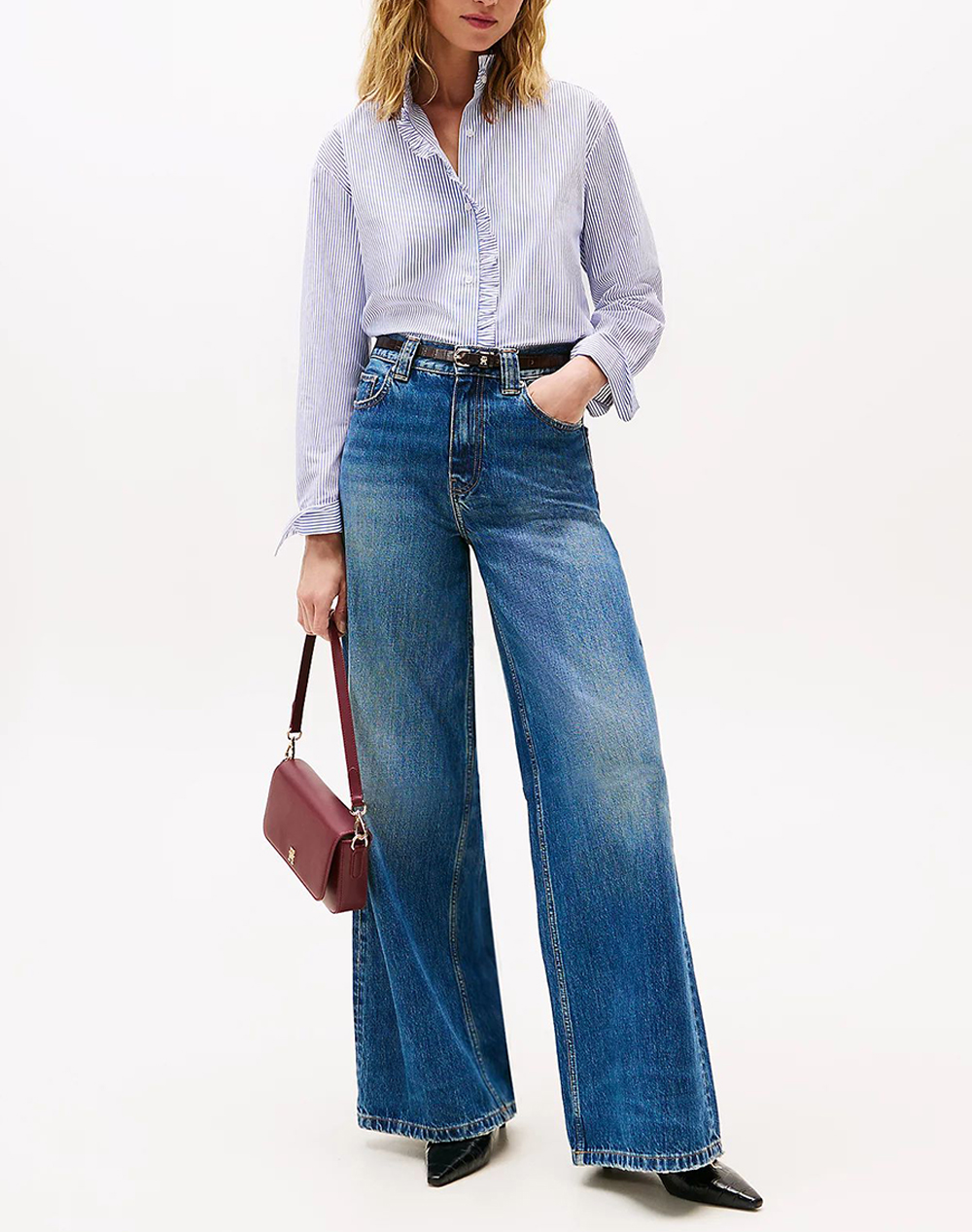 TOMMY HILFIGER POPLIN RUFFLE SHIRT